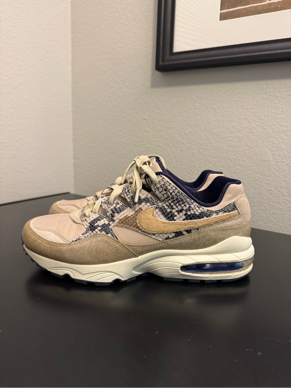 Nike Air Max 94 Snakeskin Newsprint Beige Sneakers